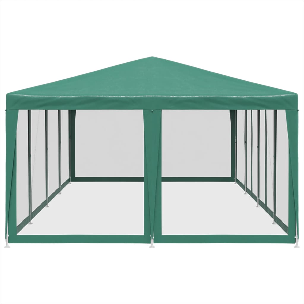 Proginė palapinė su 12 tinklinėmis sienomis, žalia, 8x4m, HDPE Proginė palapinė su 12 tinklinėmis sienomis, žalia, 8x4m, HDPE - Image 4