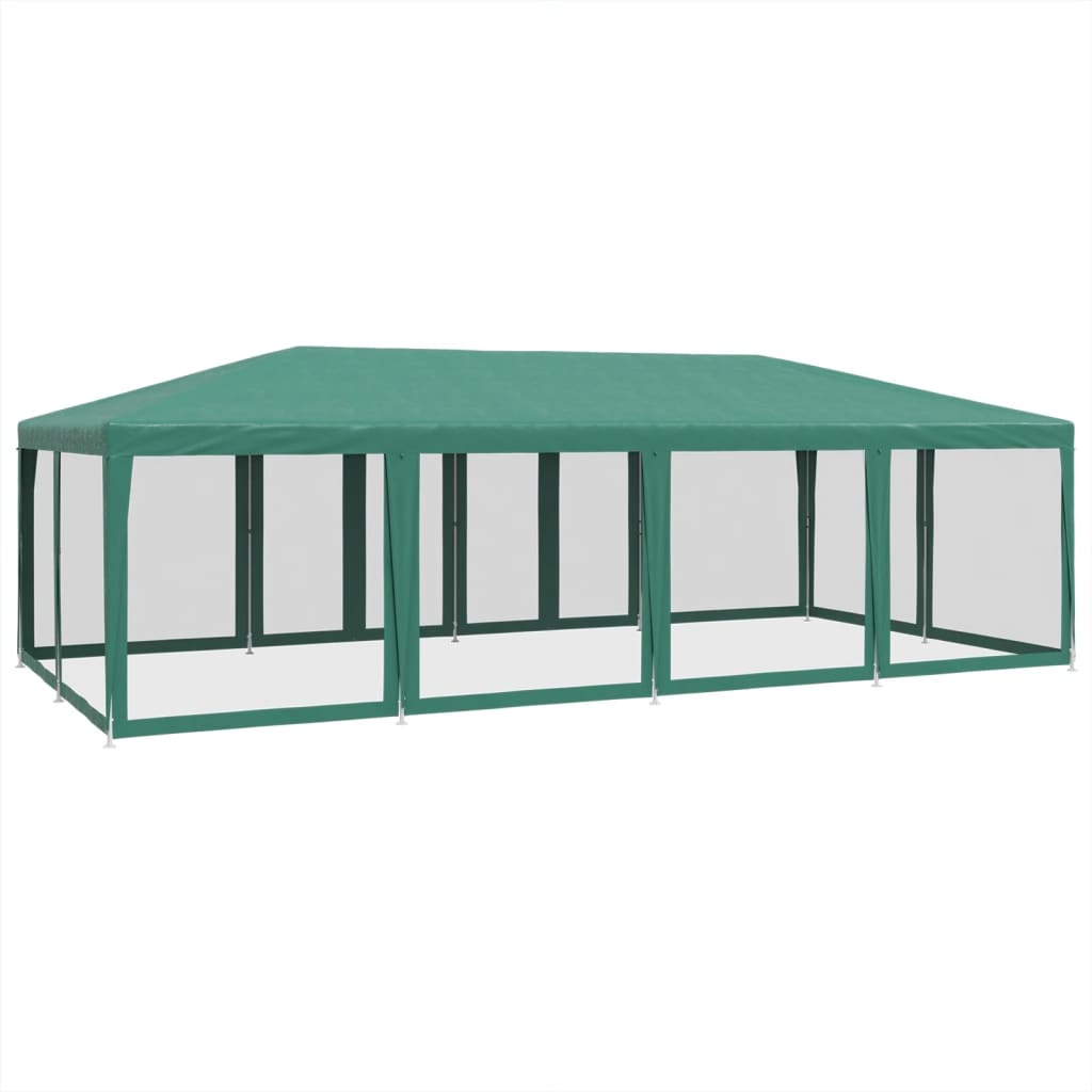 Proginė palapinė su 12 tinklinėmis sienomis, žalia, 8x4m, HDPE Proginė palapinė su 12 tinklinėmis sienomis, žalia, 8x4m, HDPE - Image 5