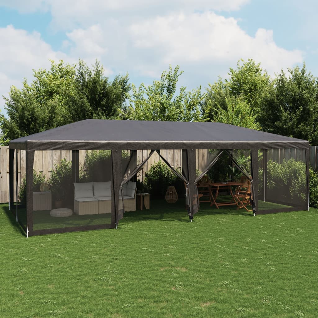 Proginė palapinė su 12 sienomis, antracito, 8x4m, HDPE Proginė palapinė su 12 sienomis, antracito, 8x4m, HDPE - Image 2