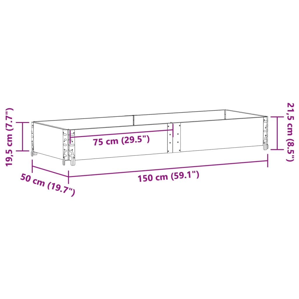 Sodo lovelis, pilkas, 150x50cm, pušies medienos masyvas Sodo lovelis, pilkas, 150x50cm, pušies medienos masyvas