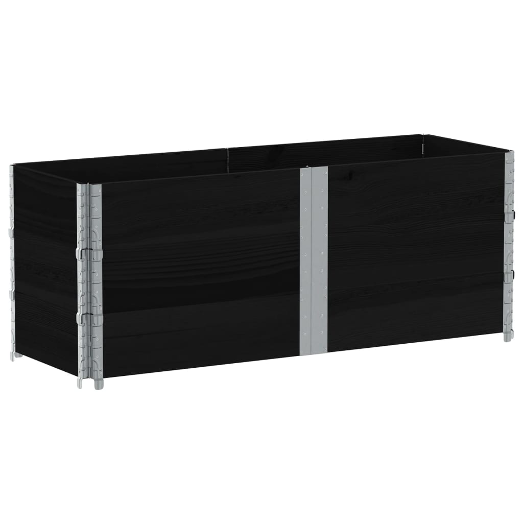 Sodo lovelis, juodas, 150x50cm, pušies medienos masyvas Sodo lovelis, juodas, 150x50cm, pušies medienos masyvas - Image 5