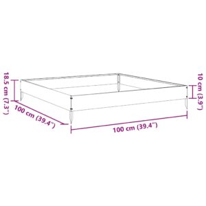Aukštas sodo lovelis, 100x100x18,5cm, galvanizuotas plienas