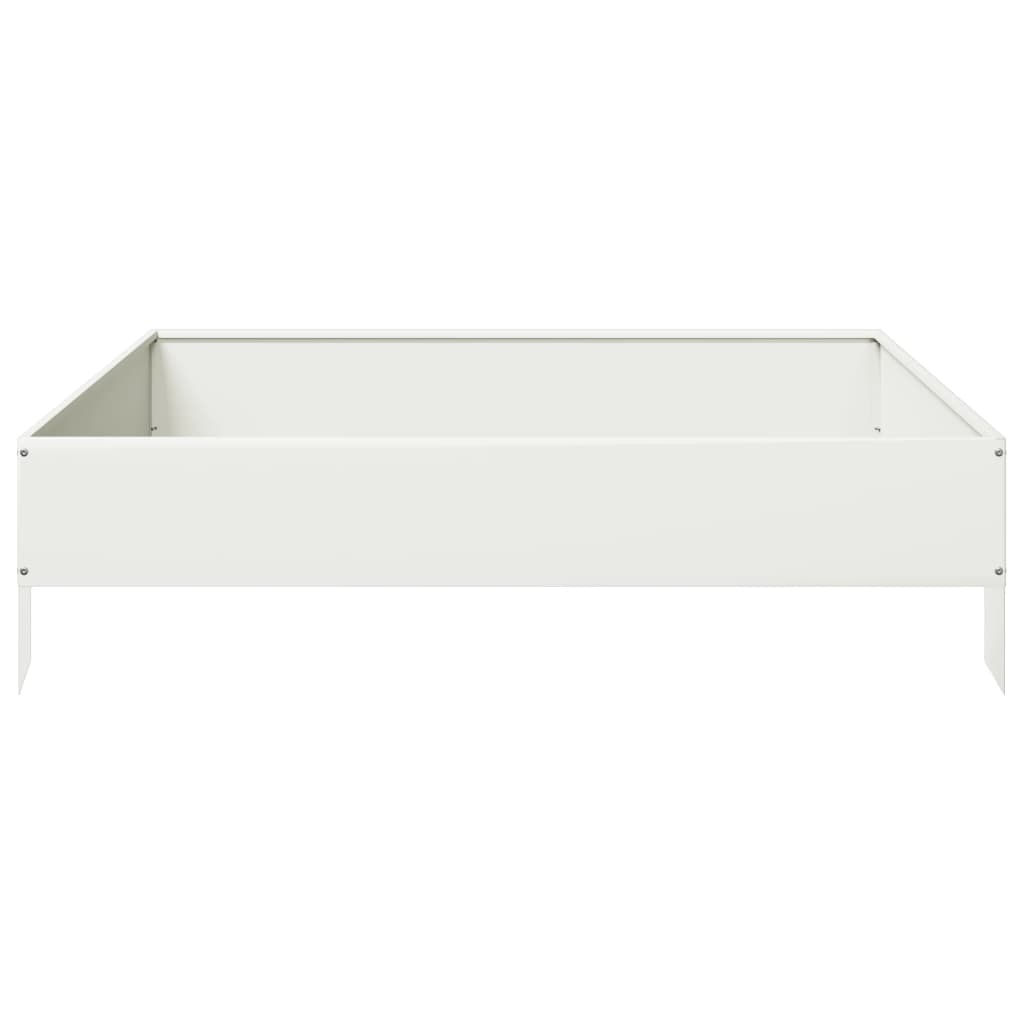 Aukštas sodo lovelis, baltos spalvos, 100x100x26cm, plienas Aukštas sodo lovelis, baltos spalvos, 100x100x26cm, plienas - Image 5