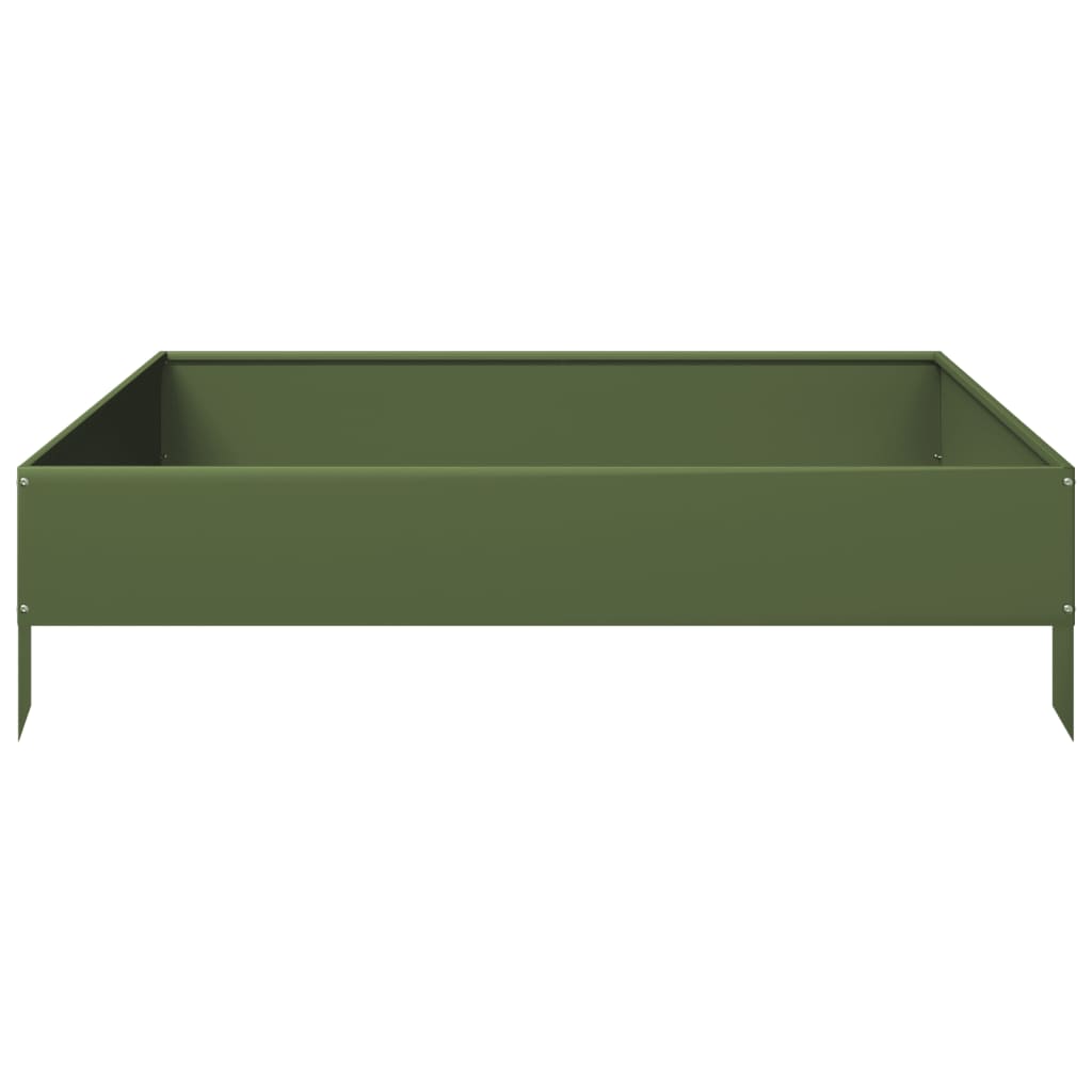 Aukštas sodo lovelis, alyvuogių žalias, 100x100x26cm, plienas Aukštas sodo lovelis, alyvuogių žalias, 100x100x26cm, plienas - Image 5