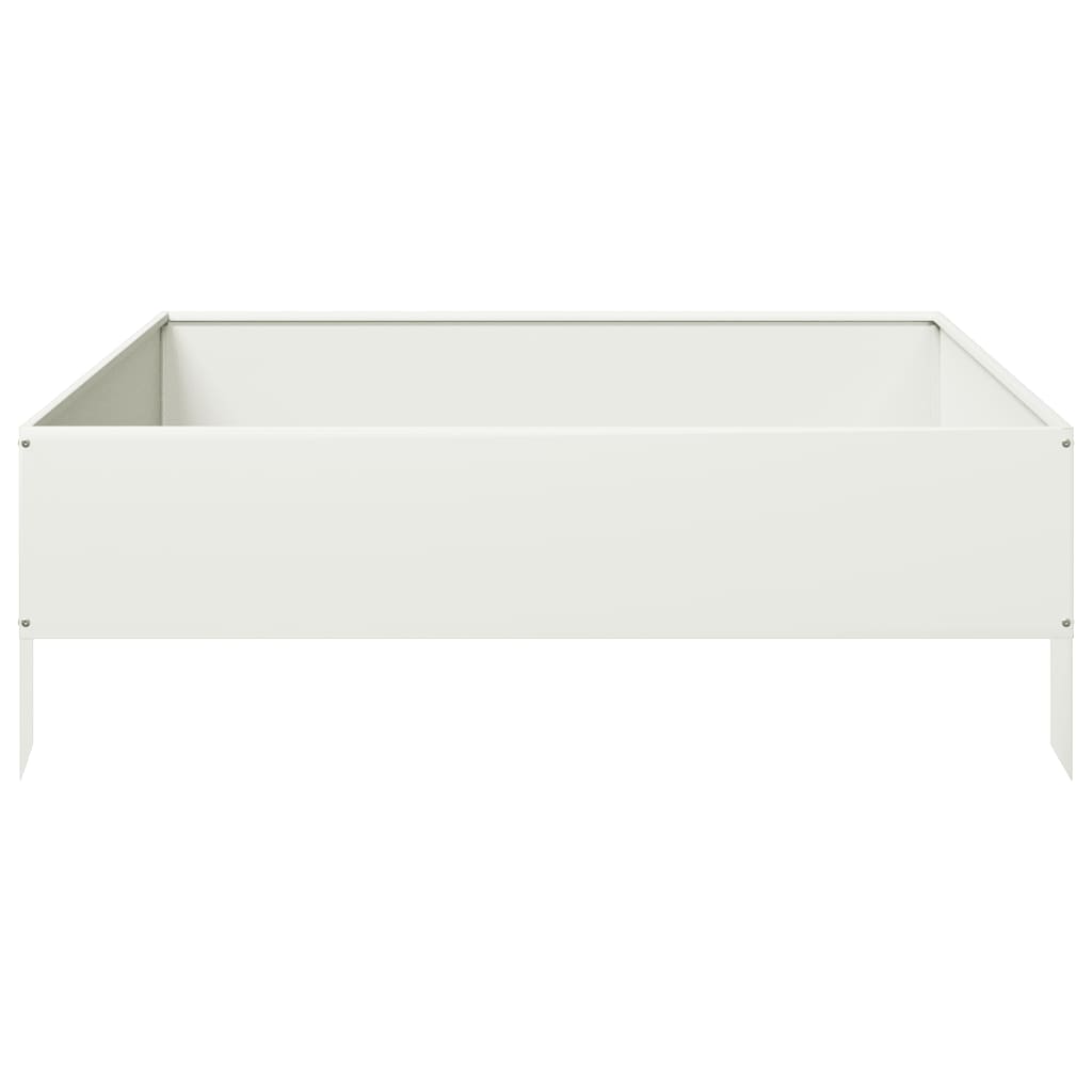 Aukštas sodo lovelis, baltos spalvos, 100x100x33,5cm, plienas Aukštas sodo lovelis, baltos spalvos, 100x100x33,5cm, plienas - Image 4