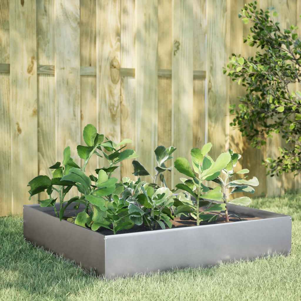 Aukštas sodo lovelis, 100x100x33,5cm, galvanizuotas plienas Aukštas sodo lovelis, 100x100x33,5cm, galvanizuotas plienas - Image 2