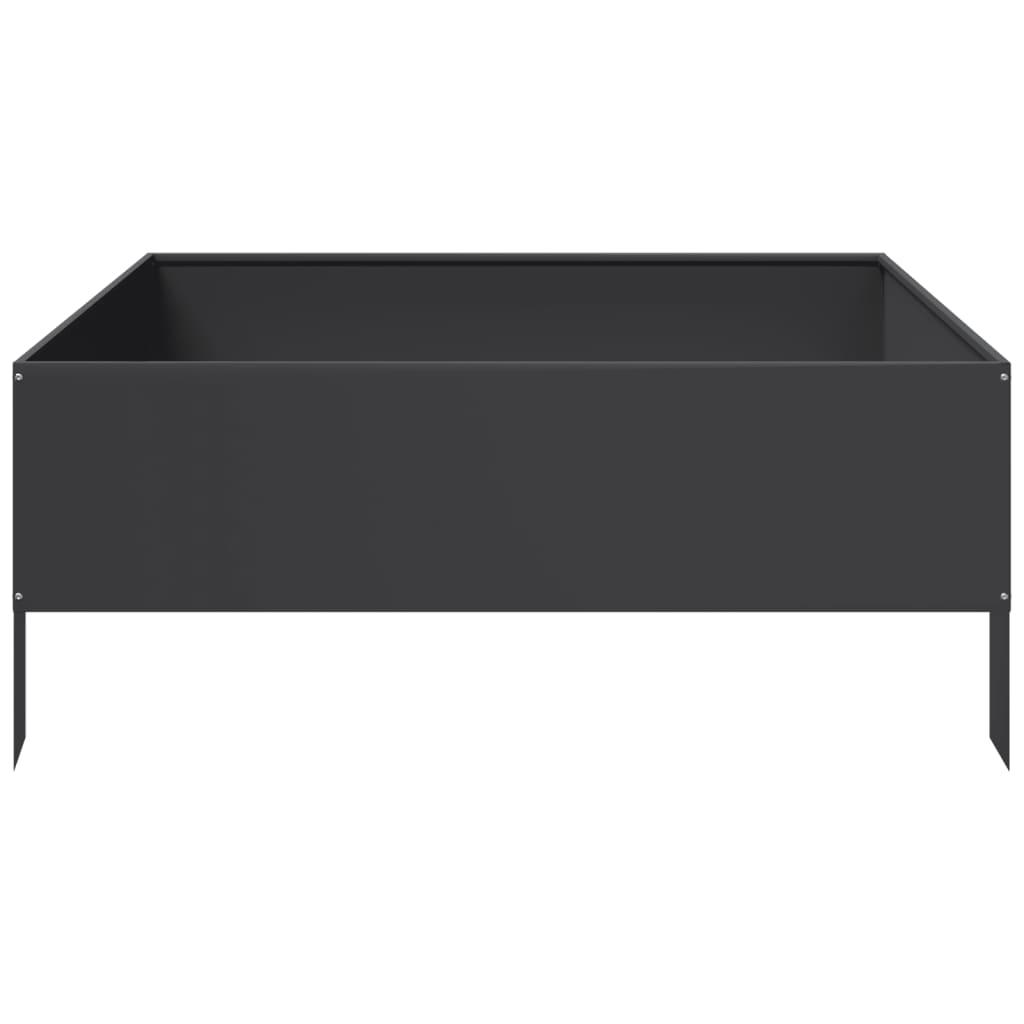 Aukštas sodo lovelis, juodos spalvos, 100x100x41cm, plienas Aukštas sodo lovelis, juodos spalvos, 100x100x41cm, plienas - Image 4