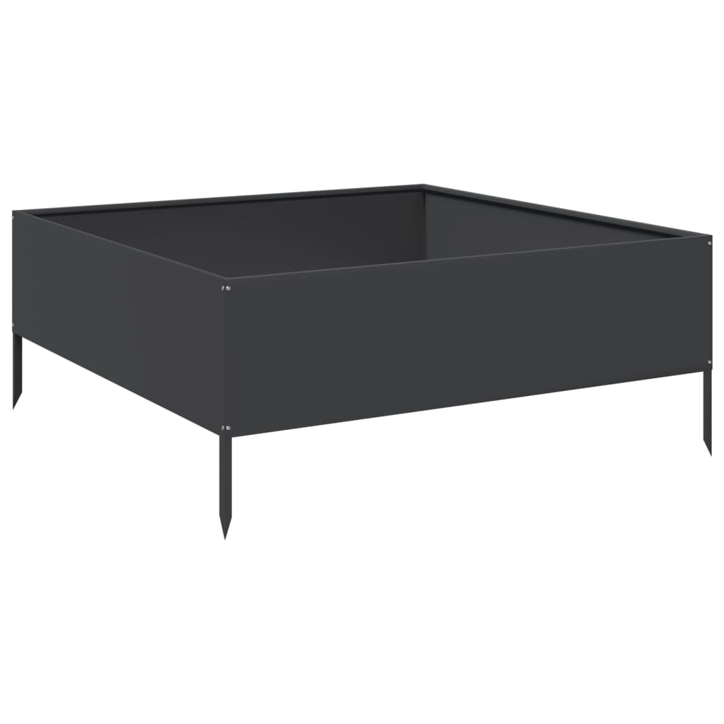 Aukštas sodo lovelis, juodos spalvos, 100x100x41cm, plienas Aukštas sodo lovelis, juodos spalvos, 100x100x41cm, plienas - Image 6