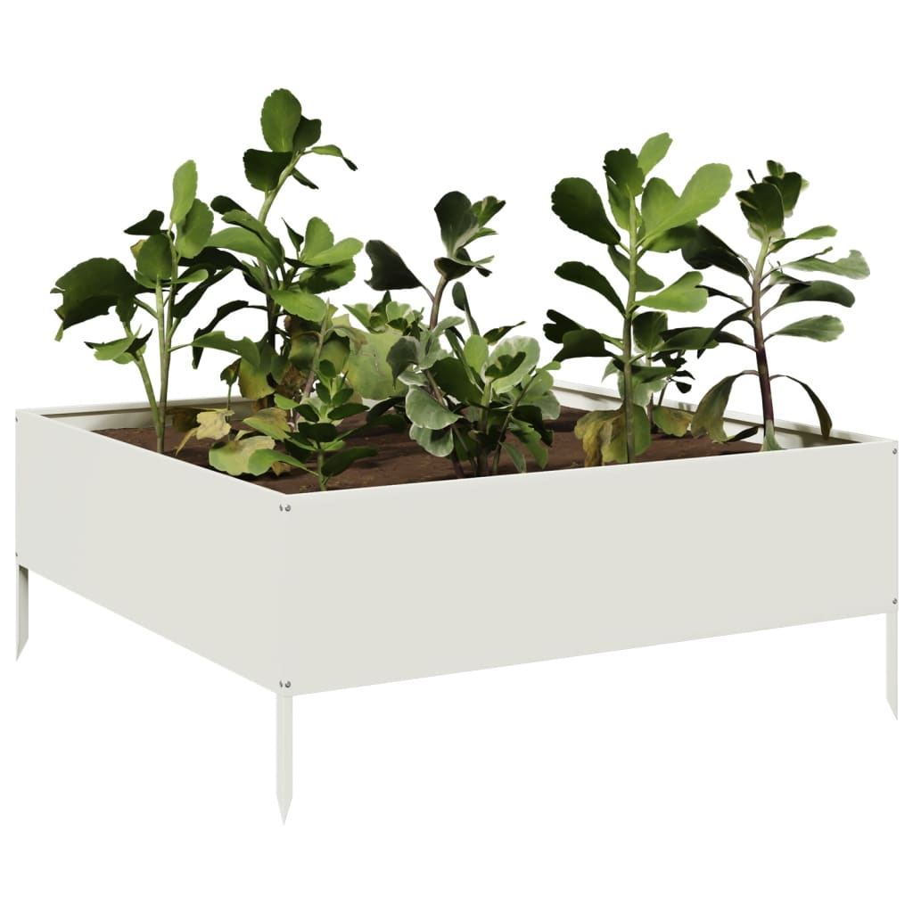 Aukštas sodo lovelis, baltos spalvos, 100x100x41cm, plienas Aukštas sodo lovelis, baltos spalvos, 100x100x41cm, plienas - Image 3