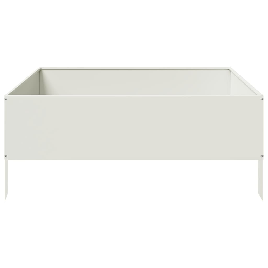 Aukštas sodo lovelis, baltos spalvos, 100x100x41cm, plienas Aukštas sodo lovelis, baltos spalvos, 100x100x41cm, plienas - Image 4