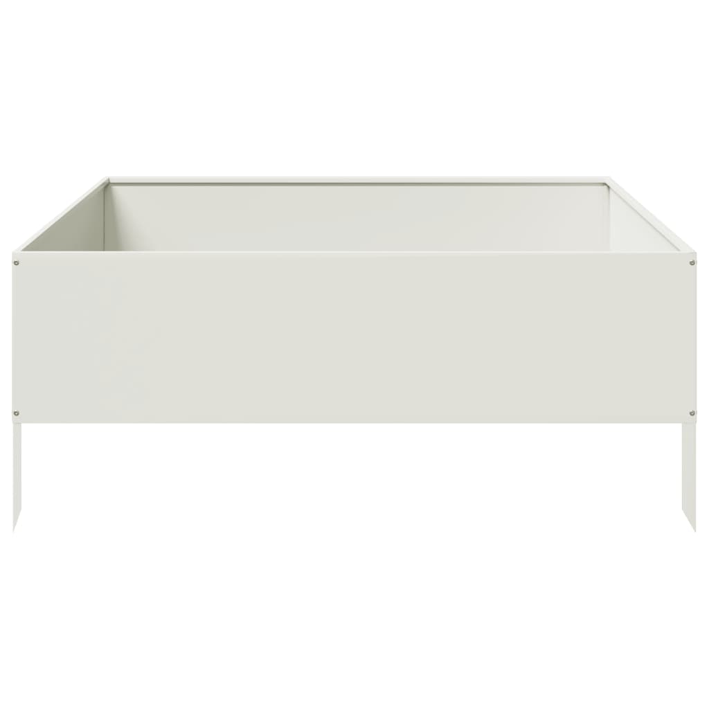 Aukštas sodo lovelis, baltos spalvos, 100x100x41cm, plienas Aukštas sodo lovelis, baltos spalvos, 100x100x41cm, plienas - Image 5
