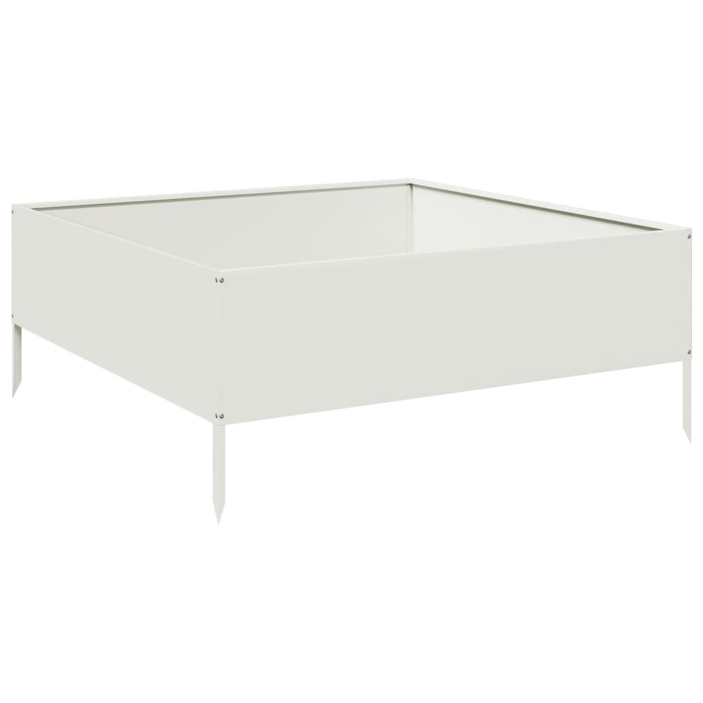 Aukštas sodo lovelis, baltos spalvos, 100x100x41cm, plienas Aukštas sodo lovelis, baltos spalvos, 100x100x41cm, plienas - Image 6