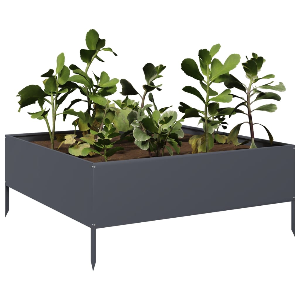 Aukštas sodo lovelis, antracito, 100x100x41cm, plienas Aukštas sodo lovelis, antracito, 100x100x41cm, plienas - Image 3