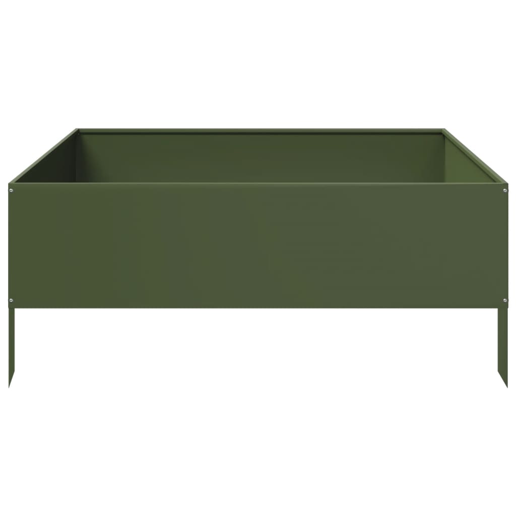 Aukštas sodo lovelis, alyvuogių žalias, 100x100x41cm, plienas Aukštas sodo lovelis, alyvuogių žalias, 100x100x41cm, plienas - Image 4