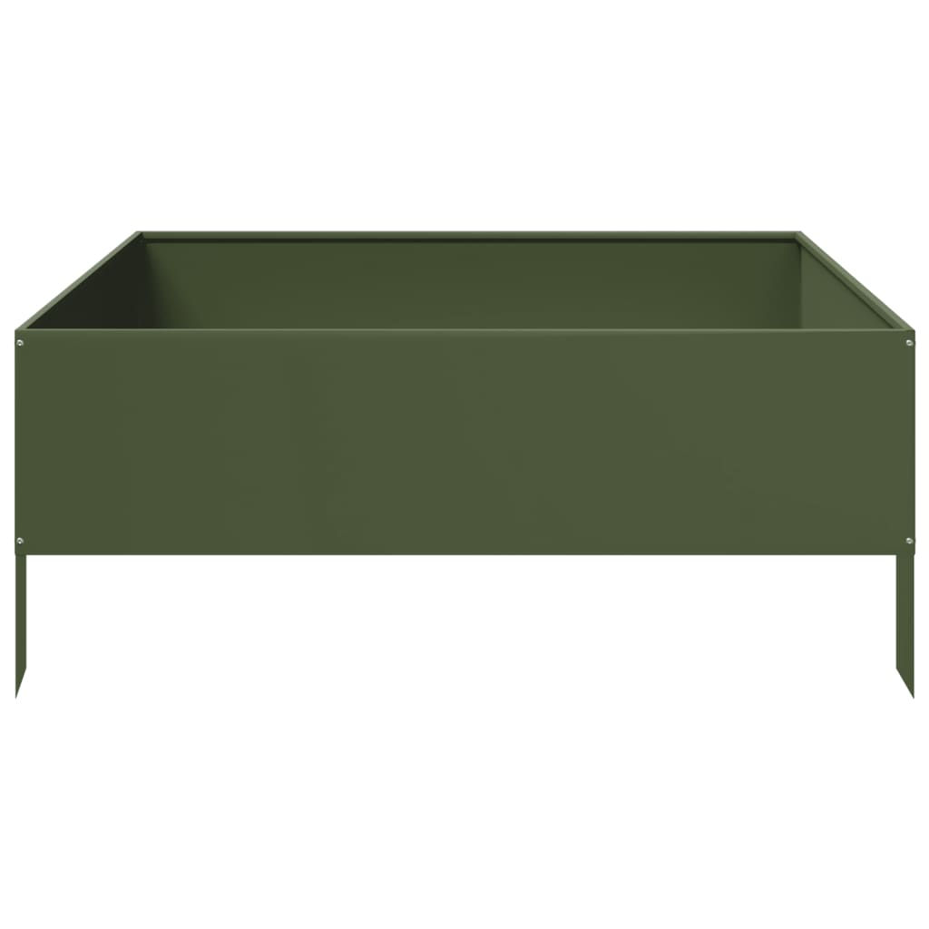 Aukštas sodo lovelis, alyvuogių žalias, 100x100x41cm, plienas Aukštas sodo lovelis, alyvuogių žalias, 100x100x41cm, plienas - Image 5