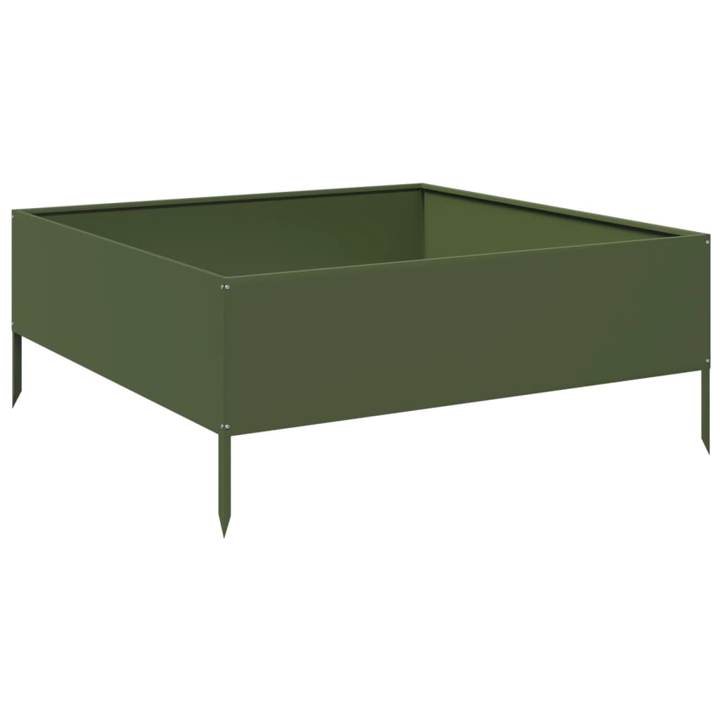Aukštas sodo lovelis, alyvuogių žalias, 100x100x41cm, plienas Aukštas sodo lovelis, alyvuogių žalias, 100x100x41cm, plienas - Image 6