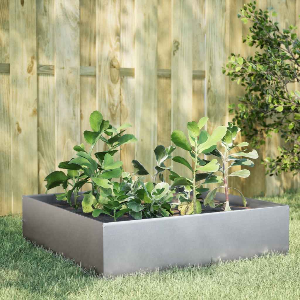 Aukštas sodo lovelis, 100x100x41cm, galvanizuotas plienas Aukštas sodo lovelis, 100x100x41cm, galvanizuotas plienas - Image 2