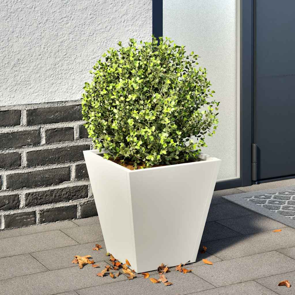 Sodo lovelis, baltos spalvos, 30x30x30cm, plienas Sodo lovelis, baltos spalvos, 30x30x30cm, plienas - Image 2