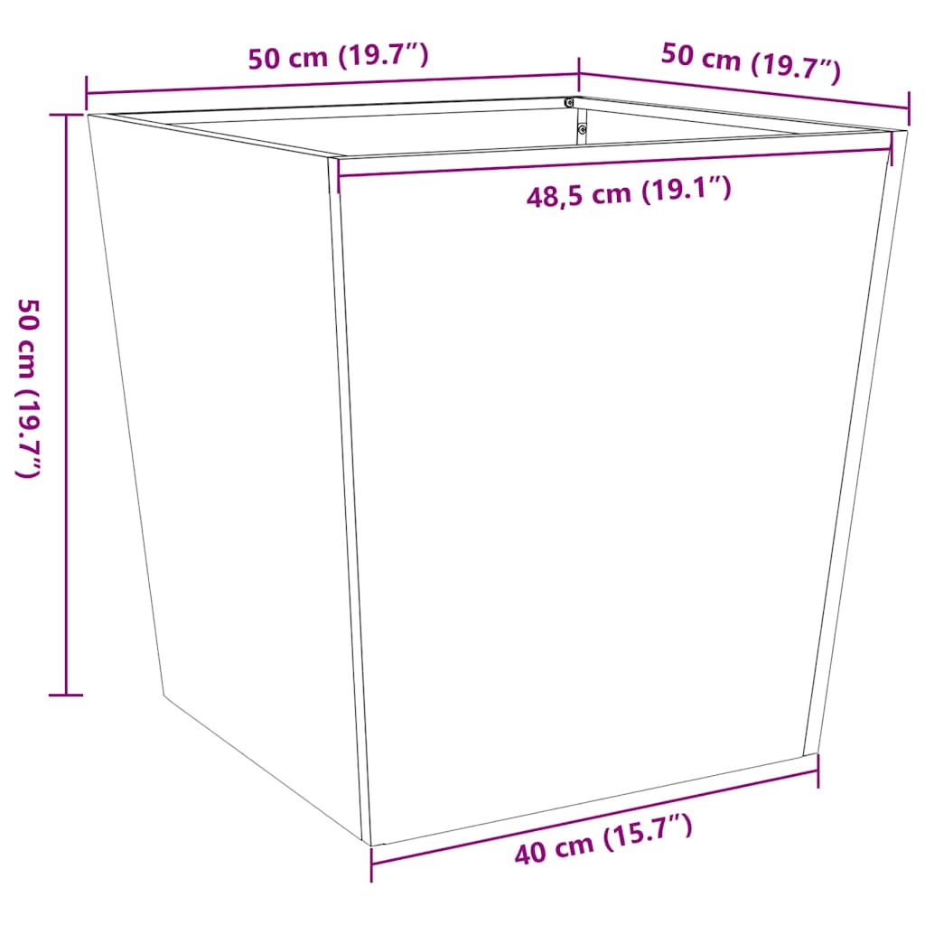 Sodo lovelis, 50x50x50cm, galvanizuotas plienas Sodo lovelis, 50x50x50cm, galvanizuotas plienas