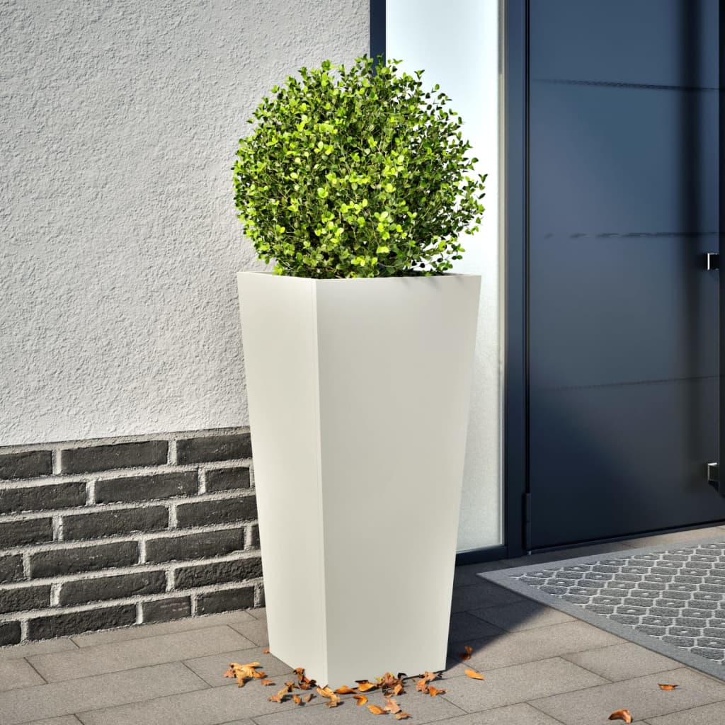 Sodo lovelis, baltos spalvos, 35x35x75cm, plienas Sodo lovelis, baltos spalvos, 35x35x75cm, plienas - Image 2