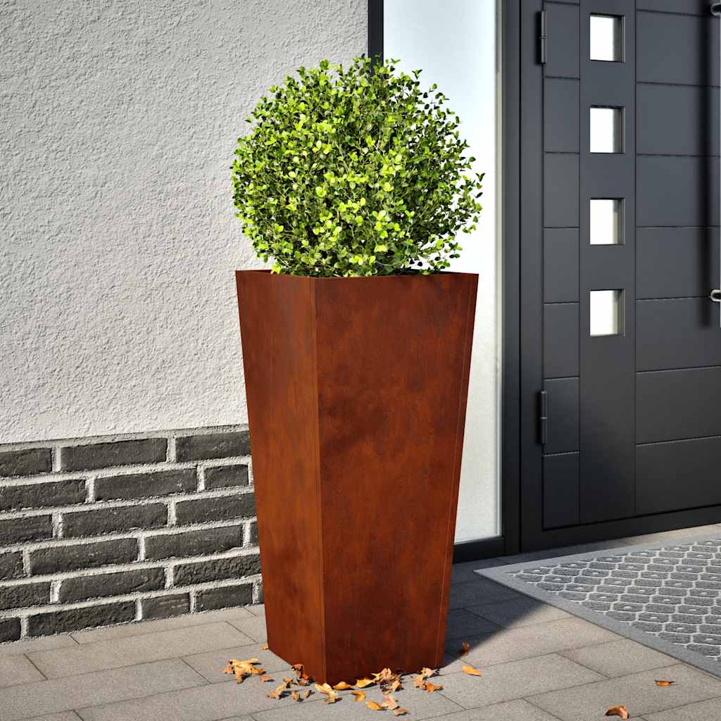 sodo vazonai 2 vnt 35x35x75 cm oro sąlygoms atsparus plienas sodo vazonai 2 vnt 35x35x75 cm oro sąlygoms atsparus plienas - Image 2