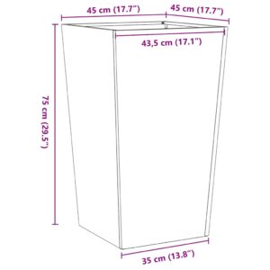 Sodo vazonai 2 vnt 45x45x75 cm oro sąlygoms atsparus plienas