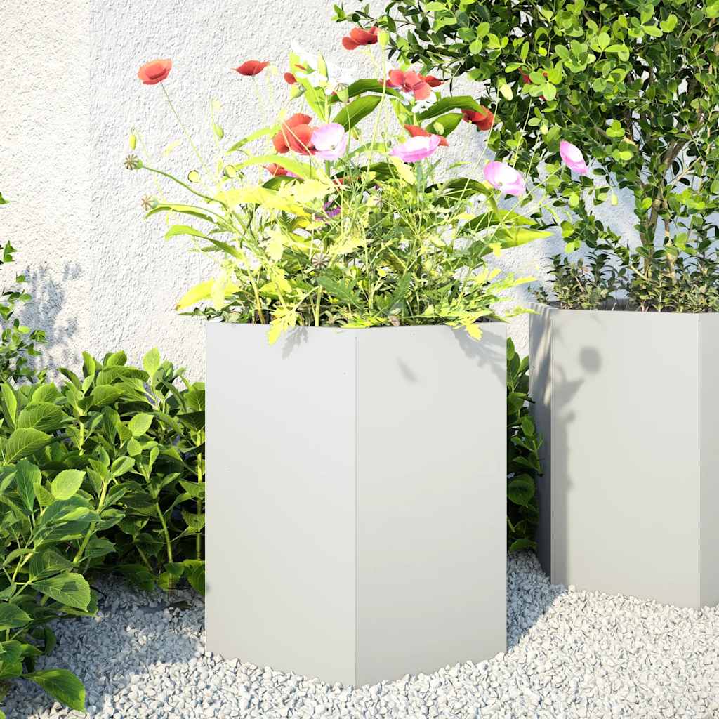 sodo sodinukai 2 vnt baltas šešiakampis 46x40x45 cm plieninis sodo sodinukai 2 vnt baltas šešiakampis 46x40x45 cm plieninis - Image 2