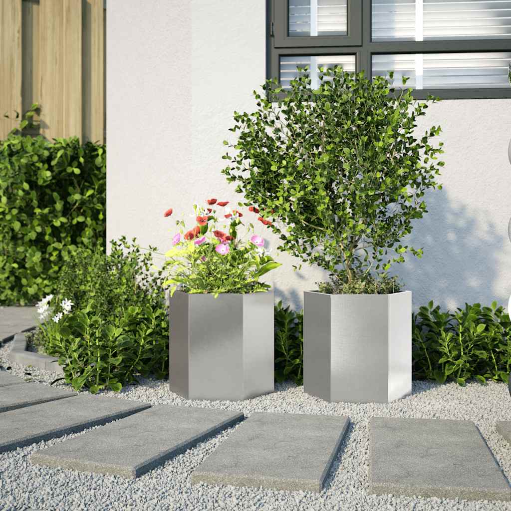 sodo sodinukai 2 vnt šešiakampis 46x40x45cm nerūdijančio plieno sodo sodinukai 2 vnt šešiakampis 46x40x45cm nerūdijančio plieno - Image 3