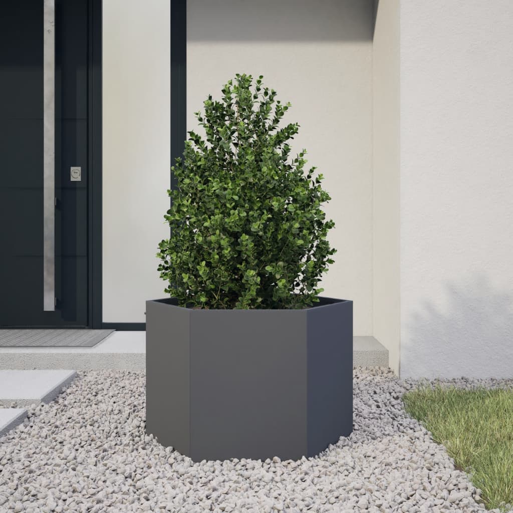 Sodo lovelis, antracito, 69x60x45cm, plienas, šešiakampis Sodo lovelis, antracito, 69x60x45cm, plienas, šešiakampis - Image 2