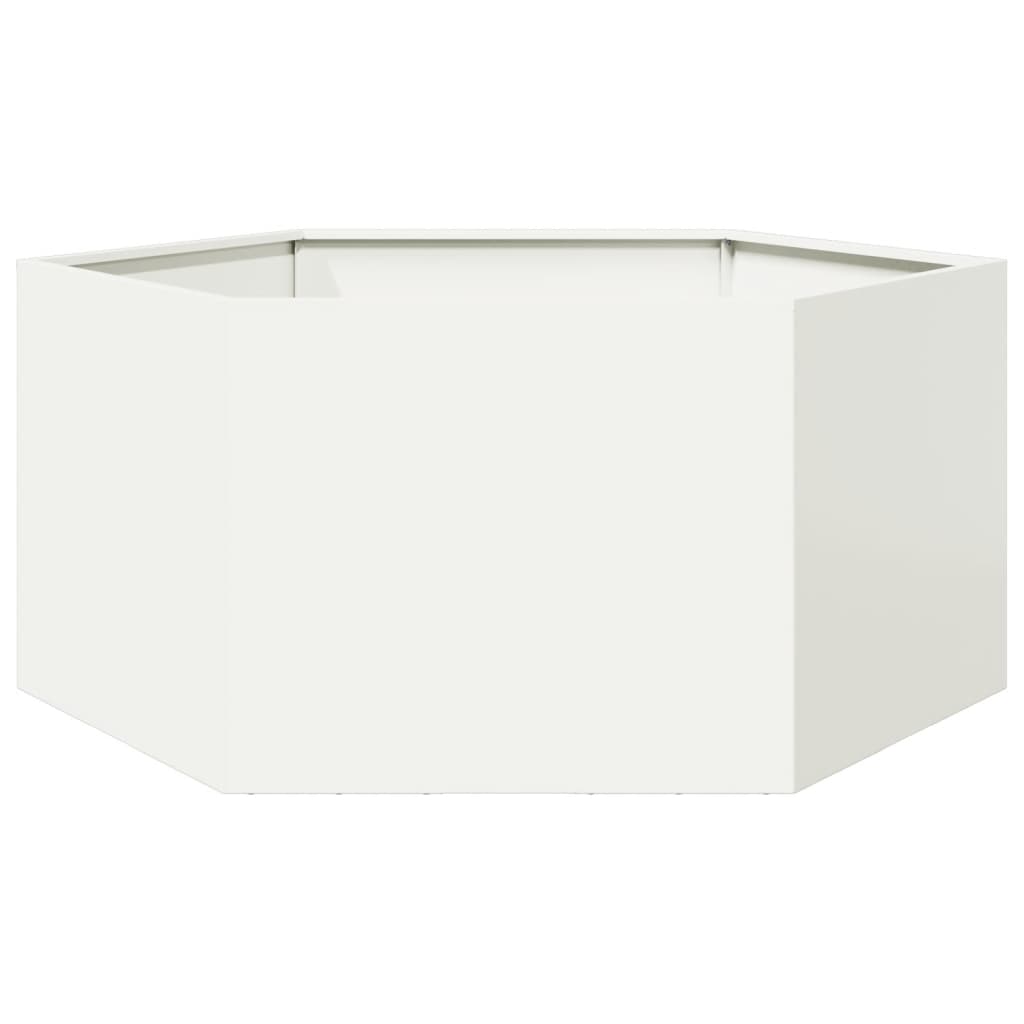 Sodo lovelis, baltos spalvos, 104x90x45cm, plienas, šešiakampis Sodo lovelis, baltos spalvos, 104x90x45cm, plienas, šešiakampis - Image 2