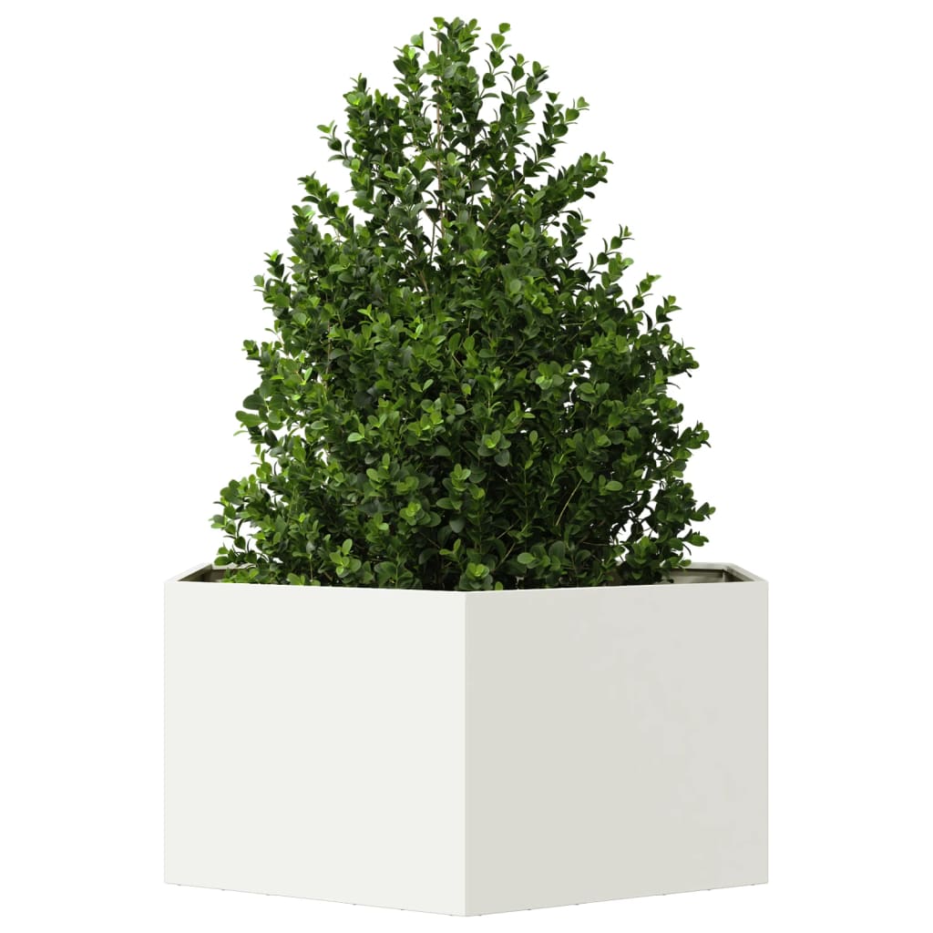 Sodo lovelis, baltos spalvos, 104x90x45cm, plienas, šešiakampis Sodo lovelis, baltos spalvos, 104x90x45cm, plienas, šešiakampis - Image 3