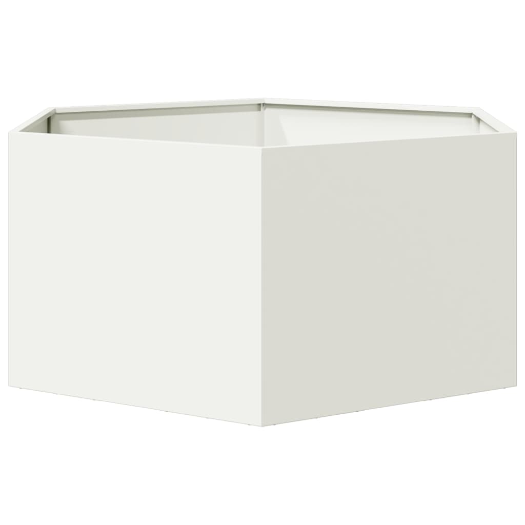 Sodo lovelis, baltos spalvos, 104x90x45cm, plienas, šešiakampis Sodo lovelis, baltos spalvos, 104x90x45cm, plienas, šešiakampis - Image 4