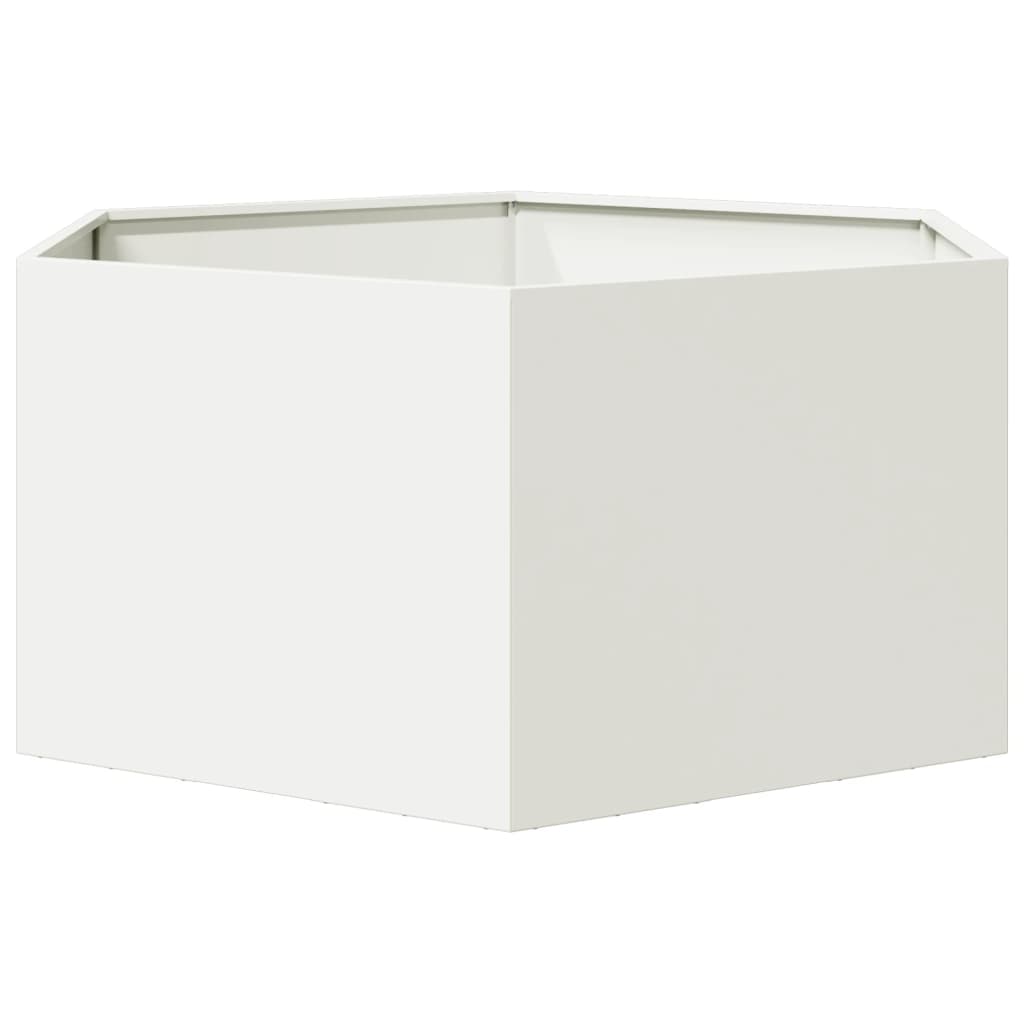 Sodo lovelis, baltos spalvos, 104x90x45cm, plienas, šešiakampis Sodo lovelis, baltos spalvos, 104x90x45cm, plienas, šešiakampis - Image 5