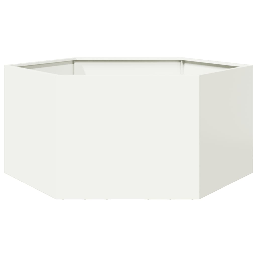 Sodo lovelis, baltos spalvos, 104x90x45cm, plienas, šešiakampis Sodo lovelis, baltos spalvos, 104x90x45cm, plienas, šešiakampis - Image 6