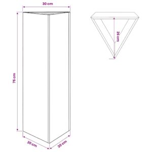 Sodo lovelis, baltos spalvos, 30x26x75cm, plienas, trikampis