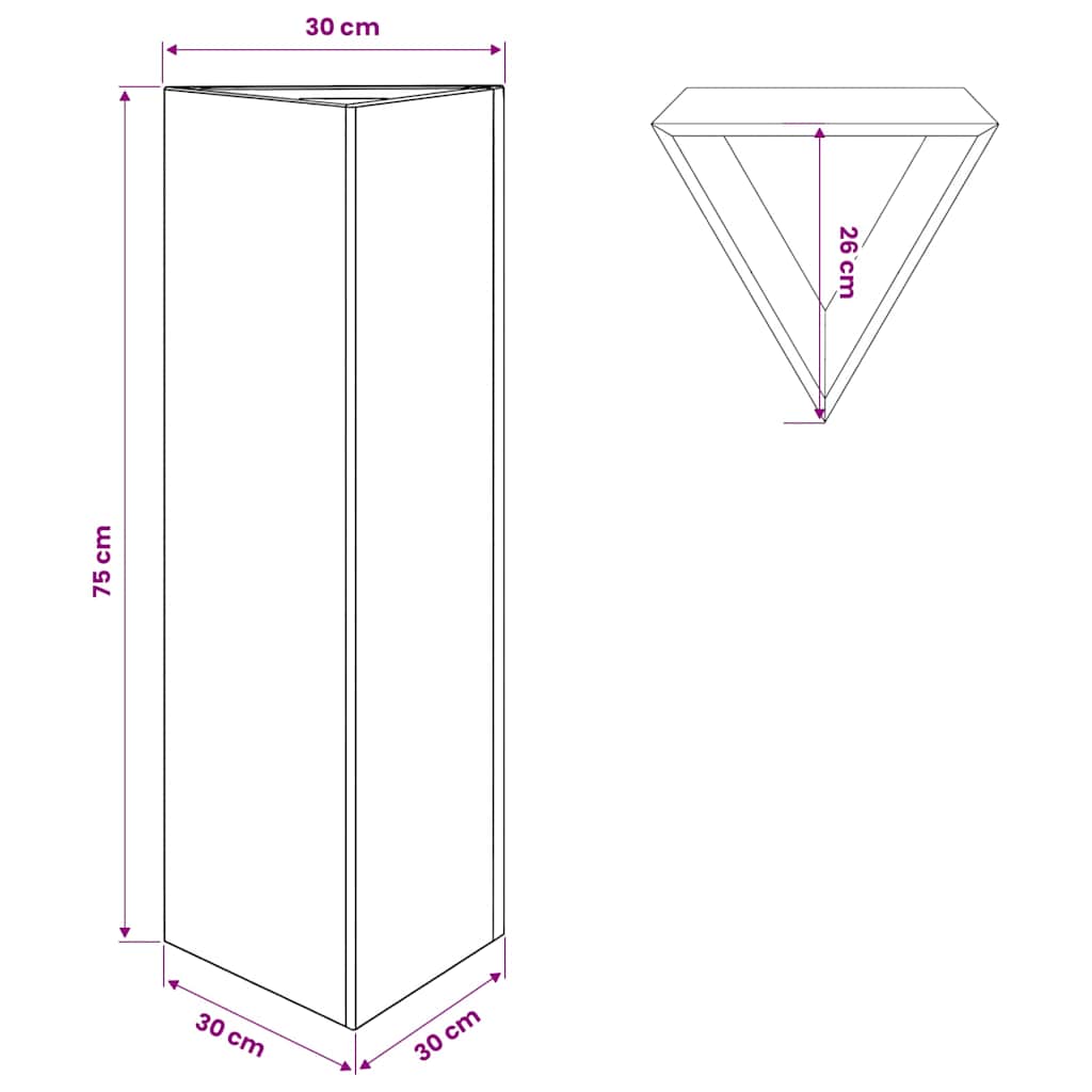 Sodo lovelis, 30x26x75cm, galvanizuotas plienas, trikampis Sodo lovelis, 30x26x75cm, galvanizuotas plienas, trikampis