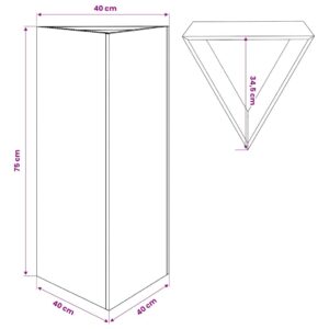 Sodo lovelis, antracito, 40x34,5x75cm, plienas, trikampis