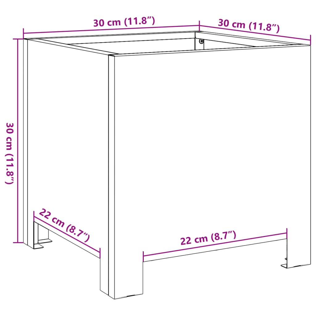Sodo lovelis, juodos spalvos, 30x30x30cm, plienas Sodo lovelis, juodos spalvos, 30x30x30cm, plienas