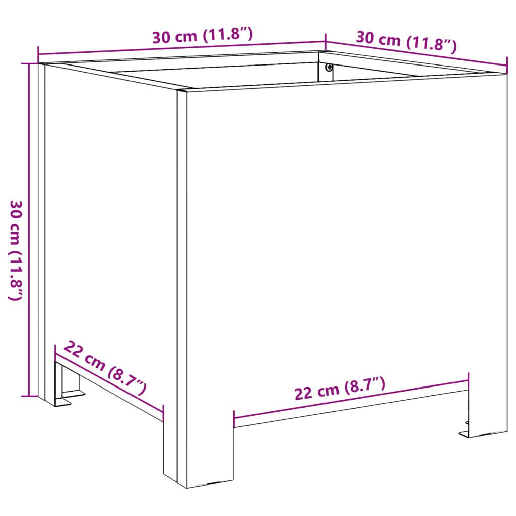 Sodo lovelis, antracito spalvos, 30x30x30cm, plienas Sodo lovelis, antracito spalvos, 30x30x30cm, plienas