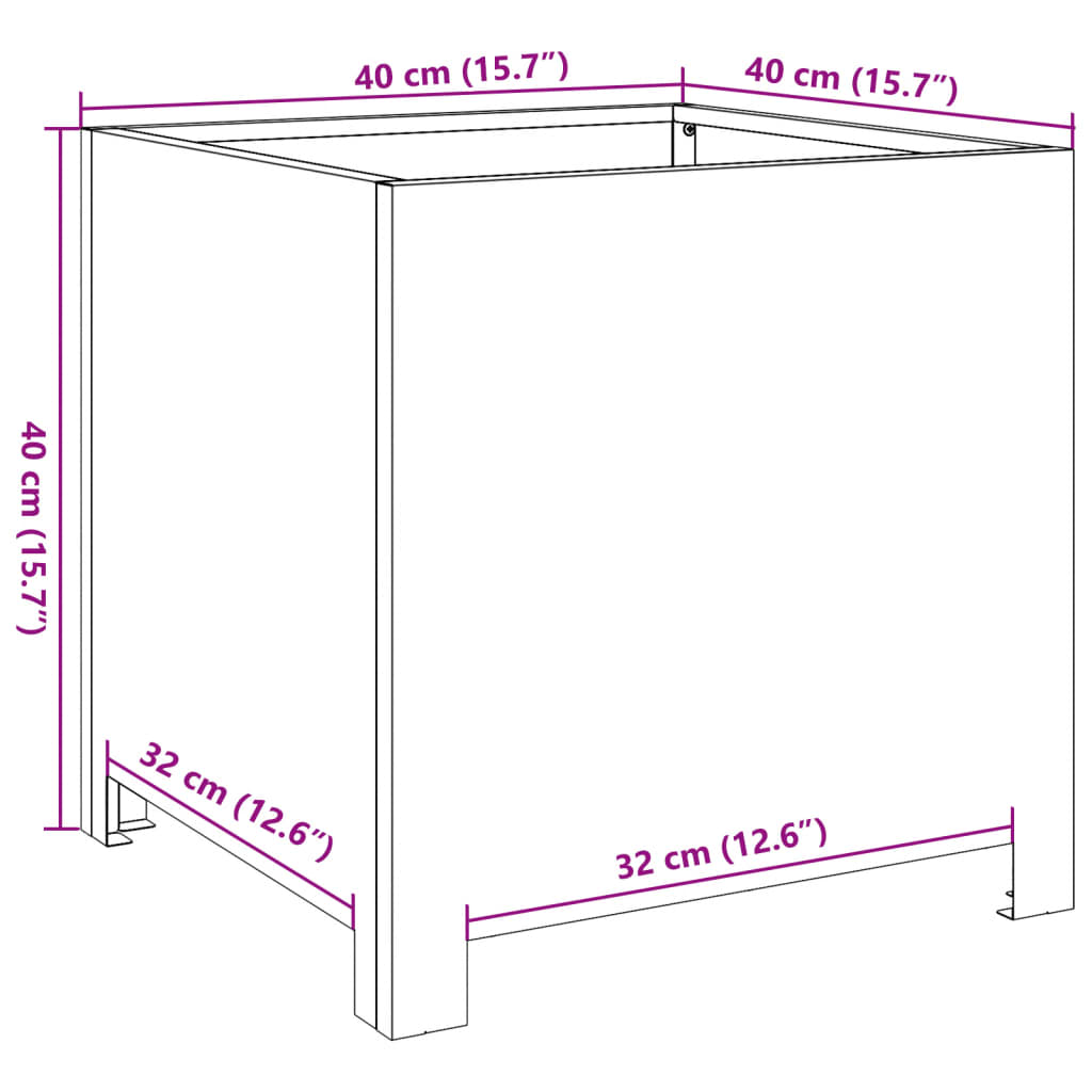 Sodo loveliai, 2vnt., antracito spalvos, 40x40x40cm, plienas Sodo loveliai, 2vnt., antracito spalvos, 40x40x40cm, plienas