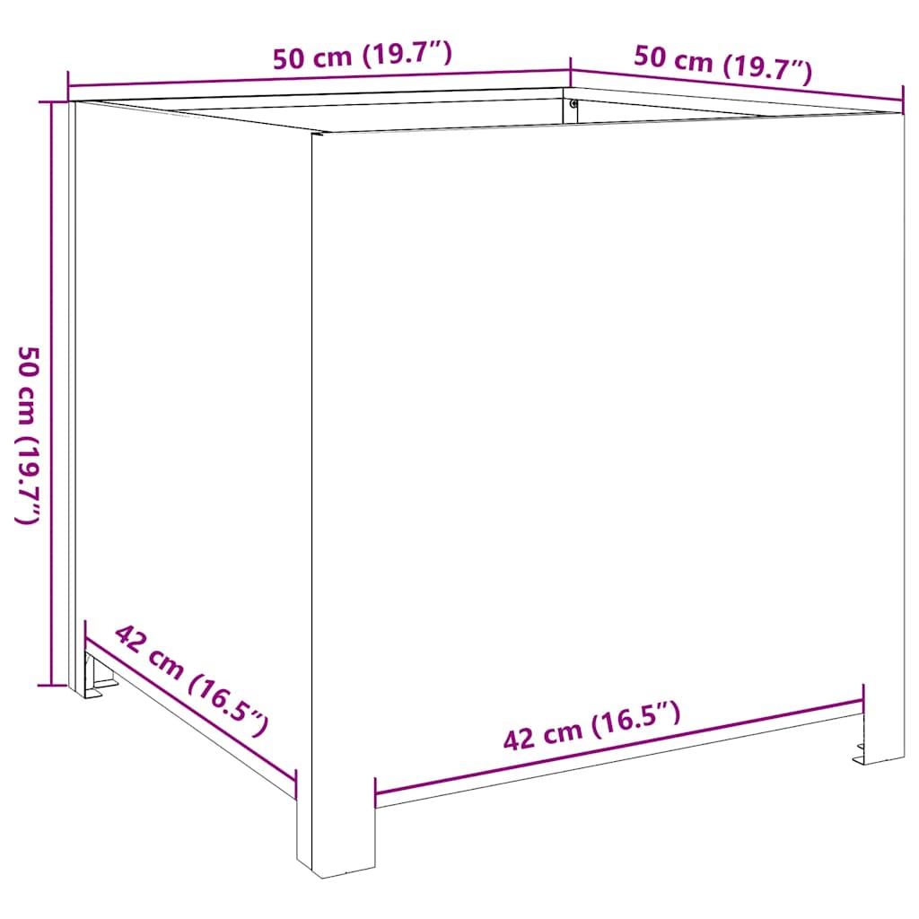 Sodo lovelis, 50x50x50cm, galvanizuotas plienas Sodo lovelis, 50x50x50cm, galvanizuotas plienas