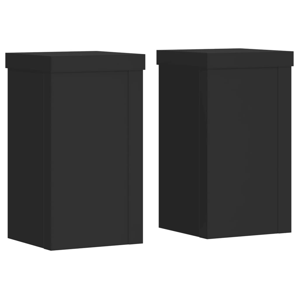 Stovai augalams, 2vnt., juodi, 10x10x18cm, apdirbta mediena Stovai augalams, 2vnt., juodi, 10x10x18cm, apdirbta mediena - Image 3