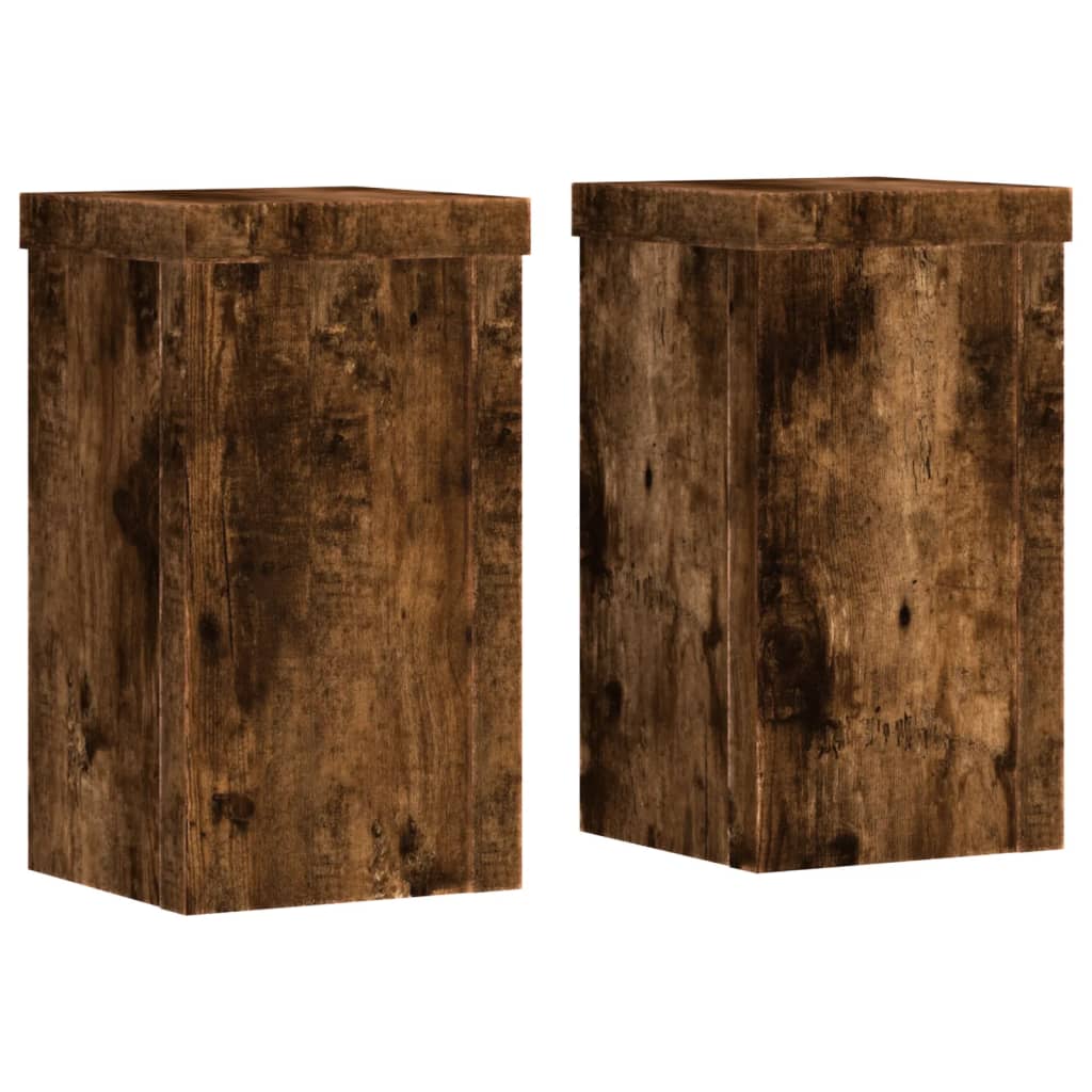 Stovai augalams, 2vnt., dūminiai, 10x10x18cm, apdirbta mediena Stovai augalams, 2vnt., dūminiai, 10x10x18cm, apdirbta mediena - Image 3