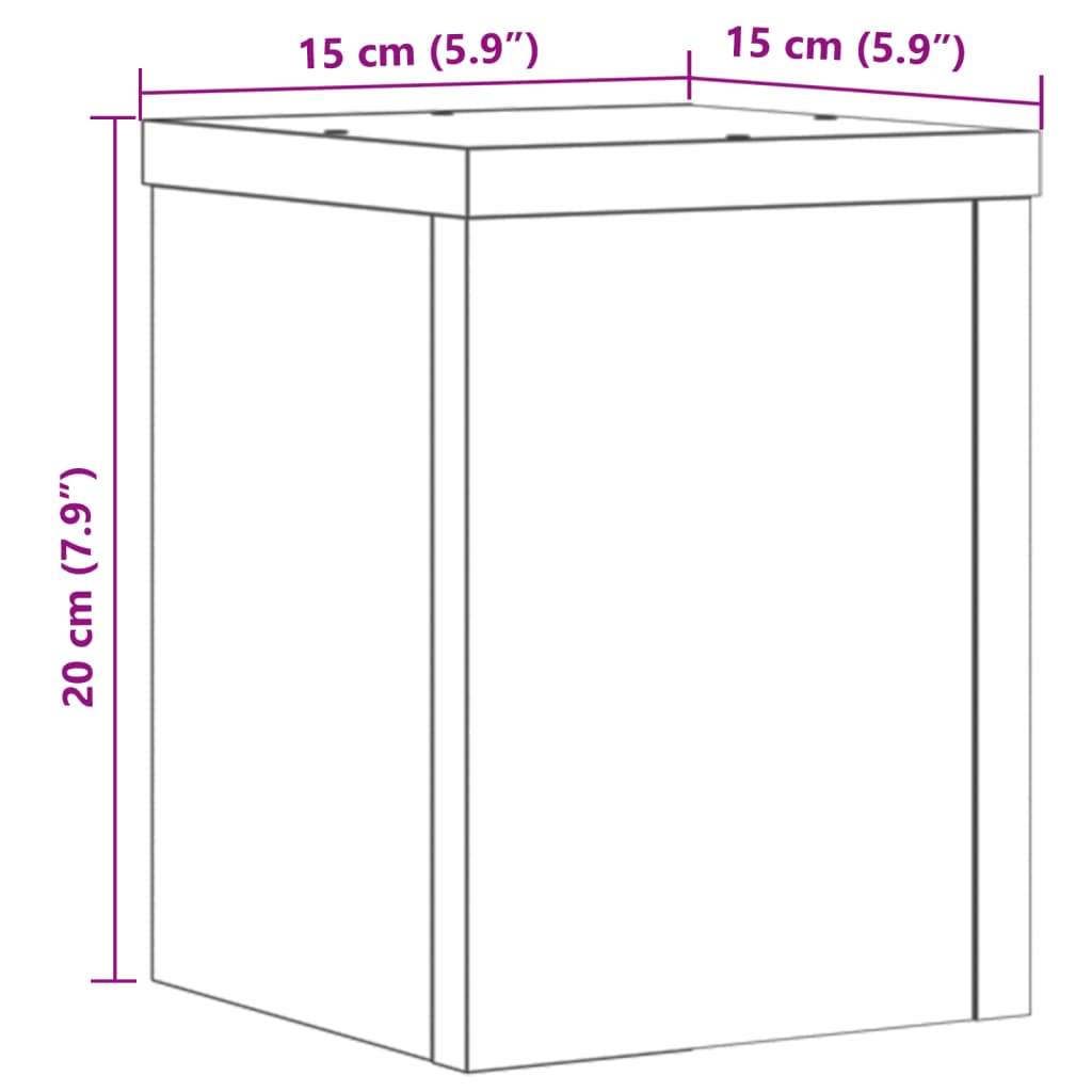 Stovai augalams, 2vnt., ąžuolo, 15x15x20cm, apdirbta mediena Stovai augalams, 2vnt., ąžuolo, 15x15x20cm, apdirbta mediena