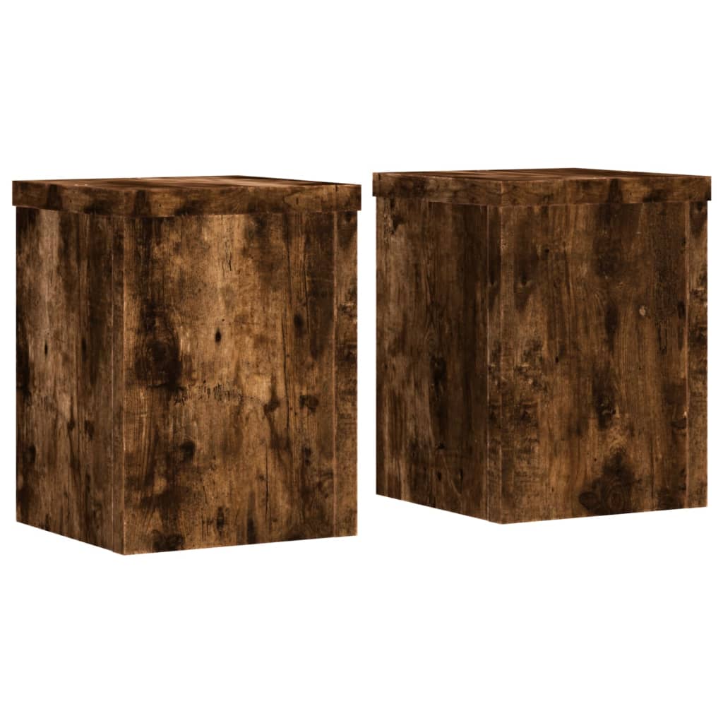 Stovai augalams, 2vnt., dūminiai, 15x15x20cm, apdirbta mediena Stovai augalams, 2vnt., dūminiai, 15x15x20cm, apdirbta mediena - Image 4