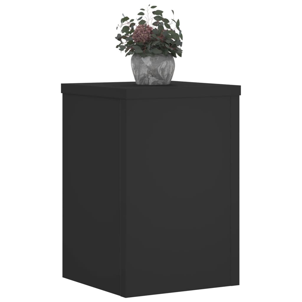 Stovai augalams, 2vnt., juodi, 20x20x30cm, apdirbta mediena Stovai augalams, 2vnt., juodi, 20x20x30cm, apdirbta mediena - Image 3