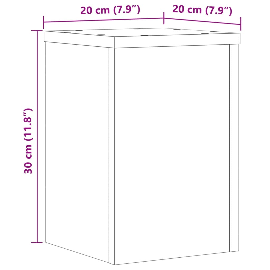 Stovai augalams, 2vnt., ąžuolo, 20x20x30cm, apdirbta mediena Stovai augalams, 2vnt., ąžuolo, 20x20x30cm, apdirbta mediena