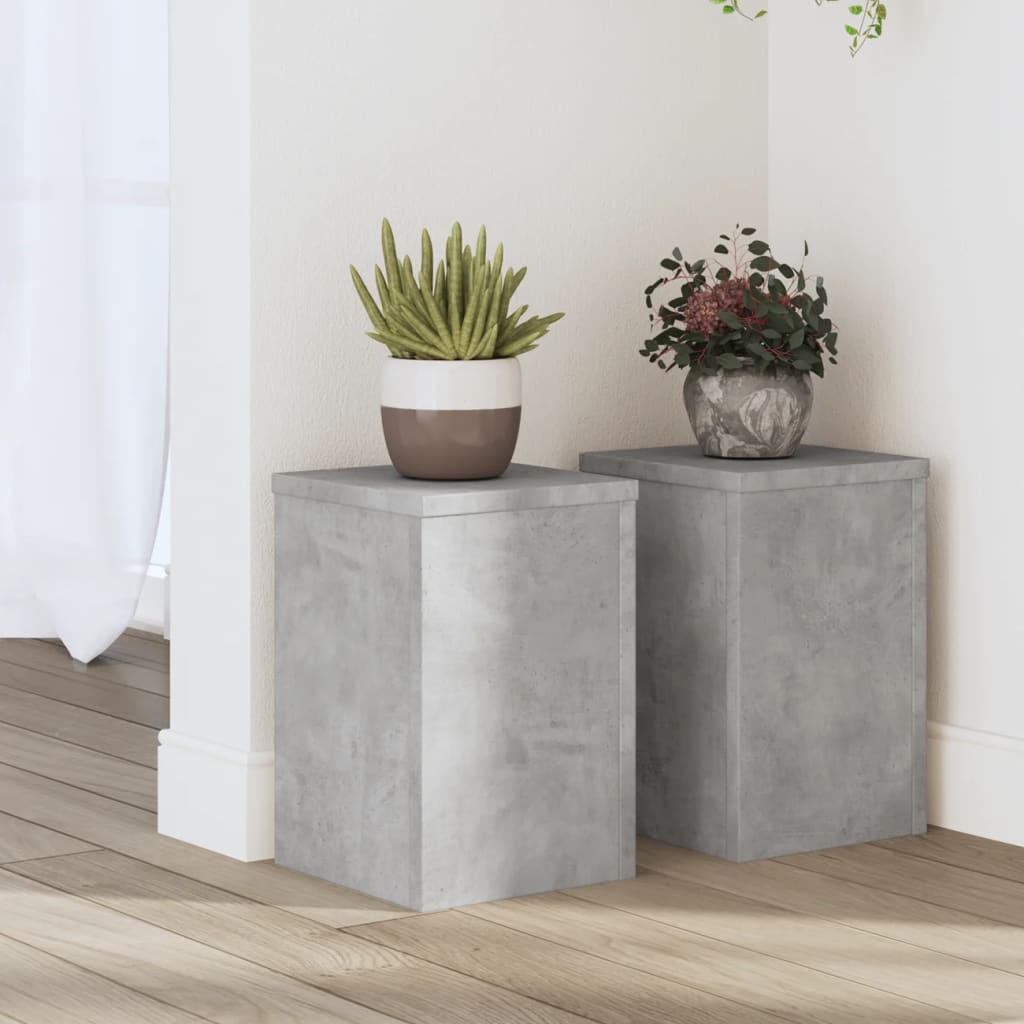 Stovai augalams, 2vnt., betono, 20x20x30cm, apdirbta mediena Stovai augalams, 2vnt., betono, 20x20x30cm, apdirbta mediena - Image 3