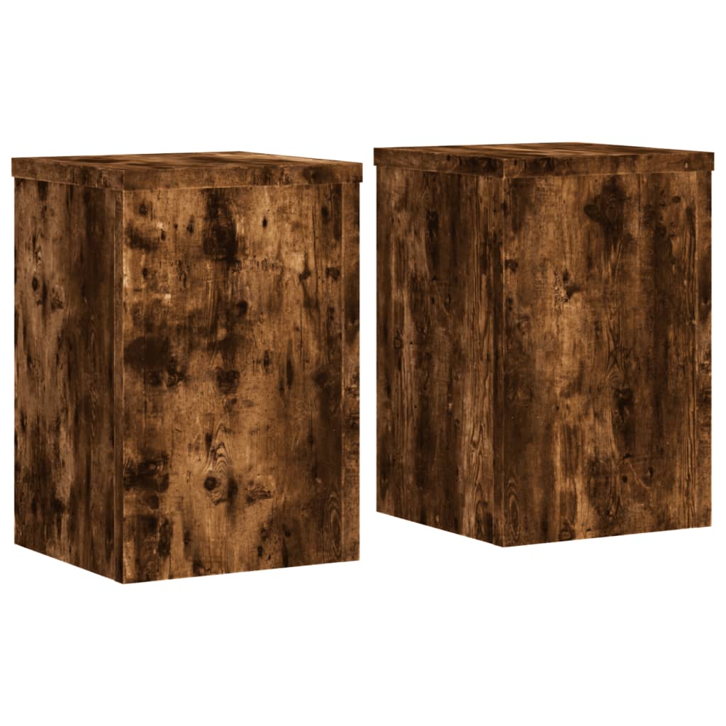 Stovai augalams, 2vnt., dūminiai, 20x20x30cm, apdirbta mediena Stovai augalams, 2vnt., dūminiai, 20x20x30cm, apdirbta mediena - Image 4