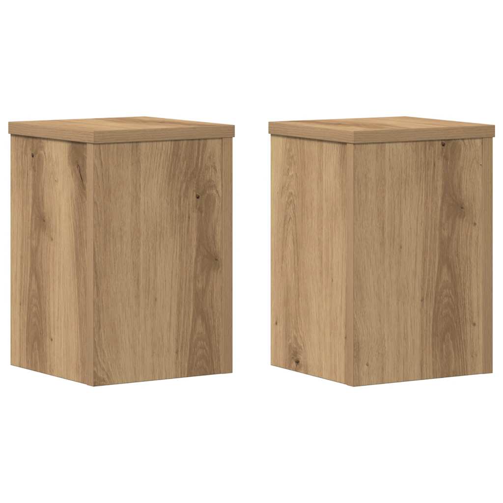 Stovai augalams, 2vnt., artisano ąžuolo, 20x20x30cm, mediena Stovai augalams, 2vnt., artisano ąžuolo, 20x20x30cm, mediena - Image 3